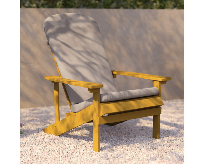 BLNK Charlestown All-Weather Poly Resin Wood Adirondack Chairs Set of 2 - Yellow, with Cream Cushions