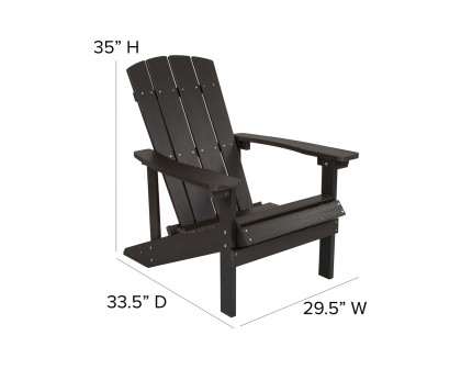 BLNK™ Charlestown All-Weather Poly Resin Wood Adirondack Chairs Set of 2 - Slate Gray, with Gray Cushions