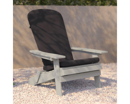 BLNK Charlestown All-Weather Poly Resin Folding Adirondack Chairs Set of 2 - Gray, with Gray Cushions