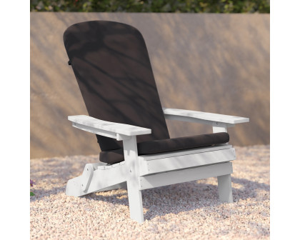 BLNK Charlestown All-Weather Poly Resin Folding Adirondack Chairs Set of 2 - White, with Gray Cushions