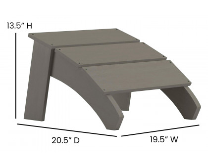 BLNK Sawyer All-Weather Poly Resin Wood Adirondack Chairs with Foot Rests Set of 2 - Gray