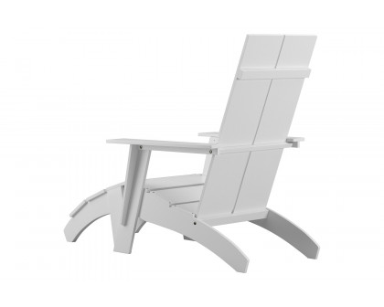 BLNK Sawyer All-Weather Poly Resin Wood Adirondack Chairs with Foot Rests Set of 2 - White