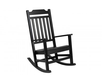 BLNK Winston All-Weather Faux Wood Rocking Chair Set of 2 - Black