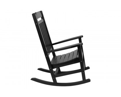 BLNK Winston All-Weather Faux Wood Rocking Chair Set of 2 - Black