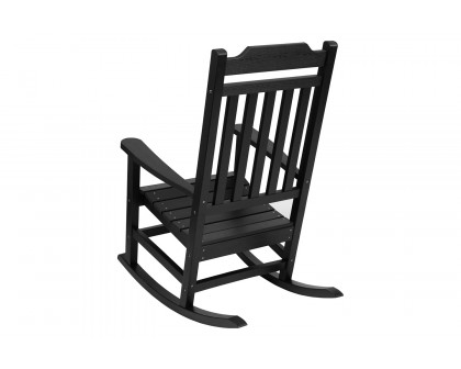 BLNK Winston All-Weather Faux Wood Rocking Chair Set of 2 - Black