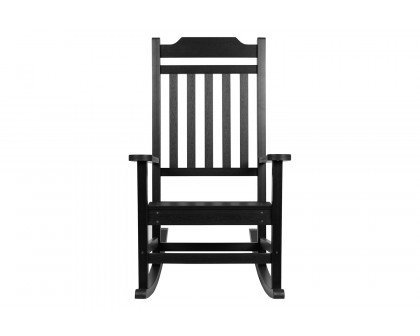 BLNK Winston All-Weather Faux Wood Rocking Chair Set of 2 - Black