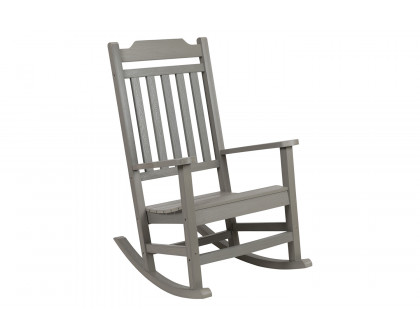 BLNK Winston All-Weather Faux Wood Rocking Chair Set of 2 - Gray