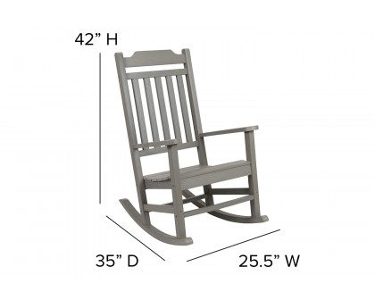 BLNK Winston All-Weather Faux Wood Rocking Chair Set of 2 - Gray