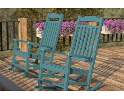 BLNK Winston All-Weather Faux Wood Rocking Chair Set of 2