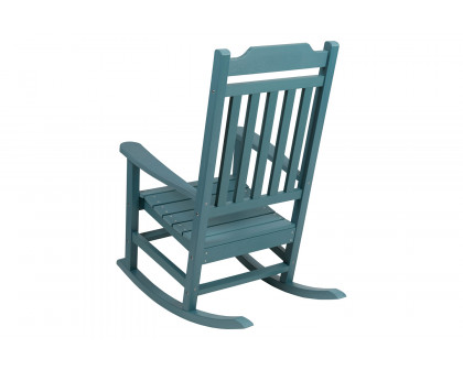 BLNK Winston All-Weather Faux Wood Rocking Chair Set of 2 - Teal