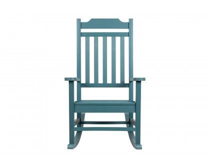 BLNK Winston All-Weather Faux Wood Rocking Chair Set of 2 - Teal