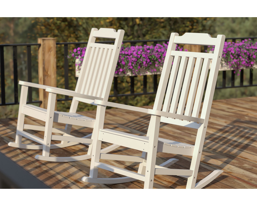 BLNK Winston All-Weather Faux Wood Rocking Chair Set of 2