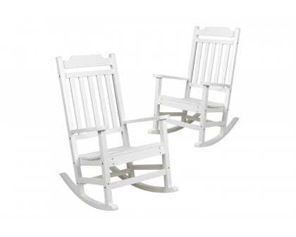 BLNK Winston All-Weather Faux Wood Rocking Chair Set of 2