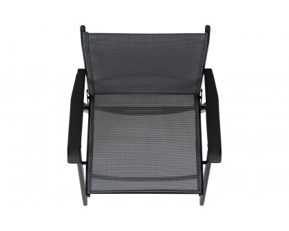 BLNK - Paladin Gray Outdoor Folding Patio Sling Chair with Black Frame (2 Pack)