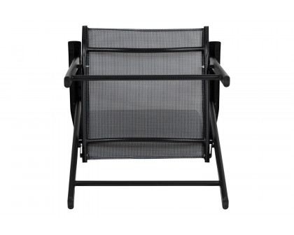 BLNK - Paladin Gray Outdoor Folding Patio Sling Chair with Black Frame (2 Pack)