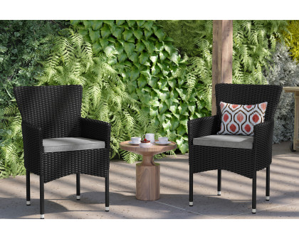 BLNK Maxim Modern Wicker Patio Arm Chairs Set of 2