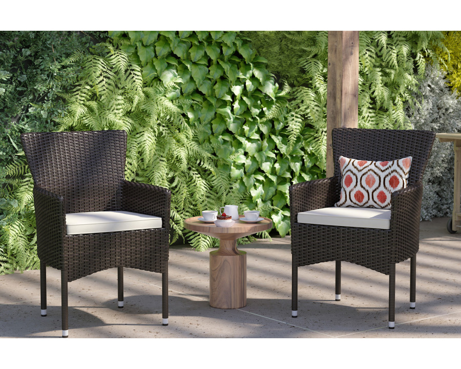 BLNK Maxim Modern Wicker Patio Arm Chairs Set of 2