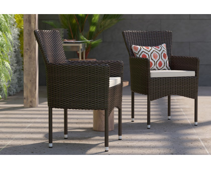 BLNK Maxim Modern Wicker Patio Arm Chairs Set of 2