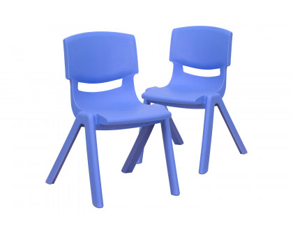 BLNK™ Whitney Plastic Stackable School Chair 2 Pack - Blue, 12"H Seat