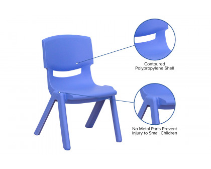 BLNK™ Whitney Plastic Stackable School Chair 2 Pack - Blue, 12"H Seat