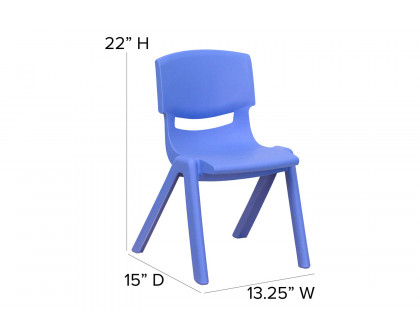 BLNK™ Whitney Plastic Stackable School Chair 2 Pack - Blue, 12"H Seat