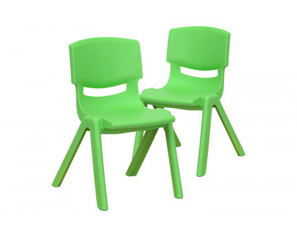 BLNK™ Whitney Plastic Stackable School Chair 2 Pack - Green, 12"H Seat