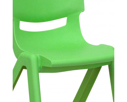 BLNK™ Whitney Plastic Stackable School Chair 2 Pack - Green, 12"H Seat