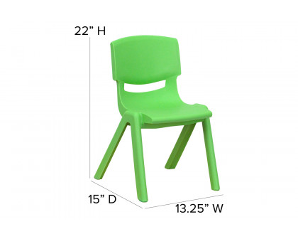 BLNK™ Whitney Plastic Stackable School Chair 2 Pack - Green, 12"H Seat