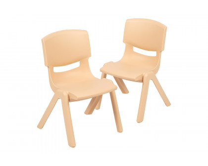 BLNK™ Whitney Plastic Stackable School Chair 2 Pack - Natural, 12"H Seat