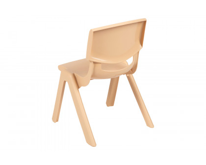 BLNK™ Whitney Plastic Stackable School Chair 2 Pack - Natural, 12"H Seat