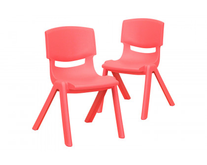 BLNK™ Whitney Plastic Stackable School Chair 2 Pack - Red, 12"H Seat