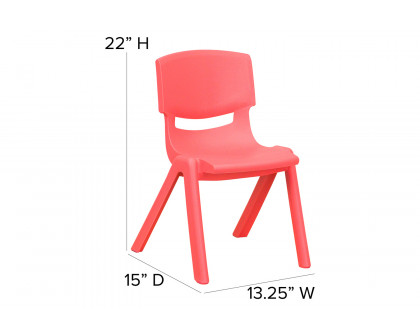 BLNK™ Whitney Plastic Stackable School Chair 2 Pack - Red, 12"H Seat