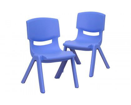 BLNK™ Whitney Plastic Stackable School Chair 2 Pack - Blue, 10.5"H Seat