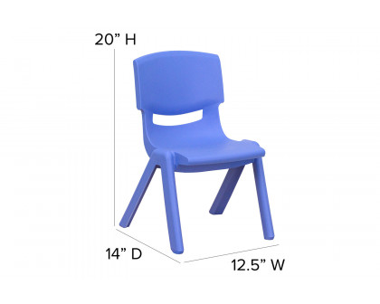 BLNK™ Whitney Plastic Stackable School Chair 2 Pack - Blue, 10.5"H Seat