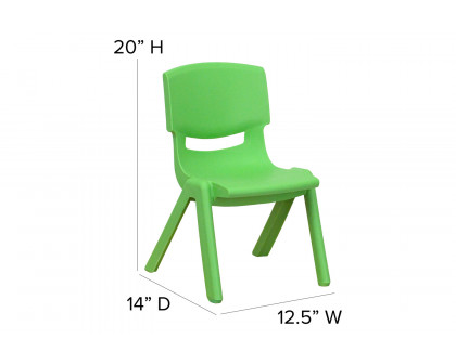 BLNK™ Whitney Plastic Stackable School Chair 2 Pack - Green, 10.5"H Seat