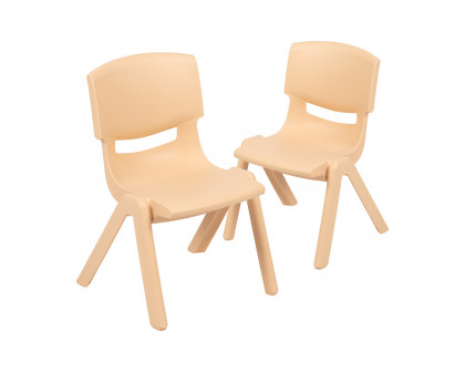 BLNK™ Whitney Plastic Stackable School Chair 2 Pack - Natural, 10.5"H Seat