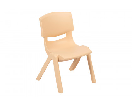 BLNK™ Whitney Plastic Stackable School Chair 2 Pack - Natural, 10.5"H Seat