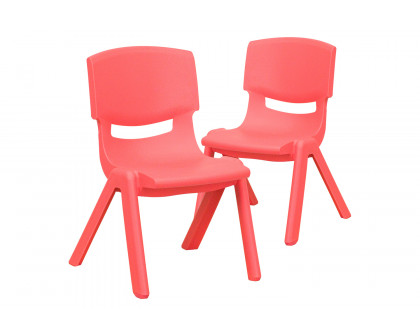 BLNK™ Whitney Plastic Stackable School Chair 2 Pack - Red, 10.5"H Seat