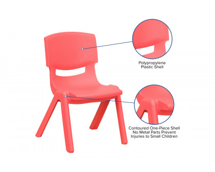 BLNK™ Whitney Plastic Stackable School Chair 2 Pack - Red, 10.5"H Seat