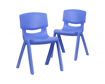 BLNK™ Whitney Plastic Stackable School Chair 2 Pack - Blue, 13.25"H Seat