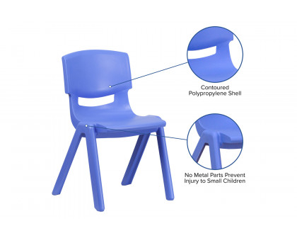 BLNK™ Whitney Plastic Stackable School Chair 2 Pack - Blue, 13.25"H Seat