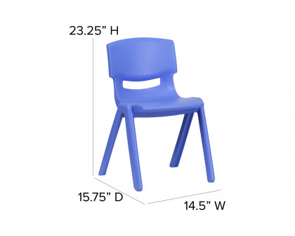 BLNK™ Whitney Plastic Stackable School Chair 2 Pack - Blue, 13.25"H Seat