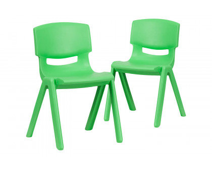 BLNK™ Whitney Plastic Stackable School Chair 2 Pack - Green, 13.25"H Seat