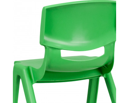 BLNK™ Whitney Plastic Stackable School Chair 2 Pack - Green, 13.25"H Seat