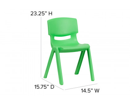 BLNK™ Whitney Plastic Stackable School Chair 2 Pack - Green, 13.25"H Seat