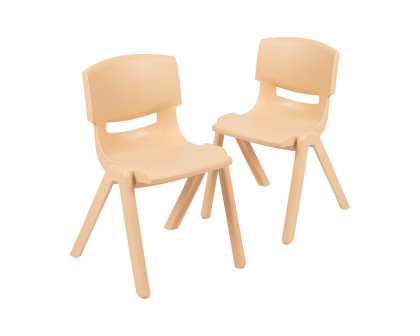 BLNK™ Whitney Plastic Stackable School Chair 2 Pack - Natural, 13.25"H Seat