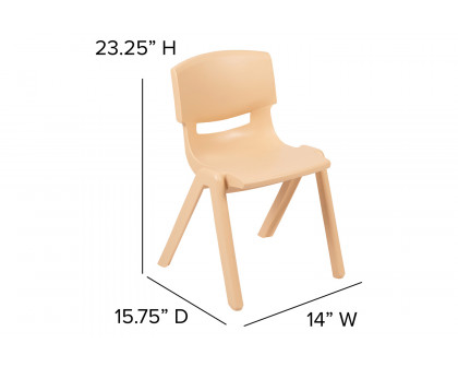 BLNK™ Whitney Plastic Stackable School Chair 2 Pack - Natural, 13.25"H Seat