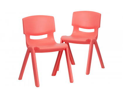 BLNK™ Whitney Plastic Stackable School Chair 2 Pack - Red, 13.25"H Seat