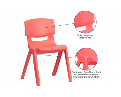 BLNK™ Whitney Plastic Stackable School Chair 2 Pack - Red, 13.25"H Seat