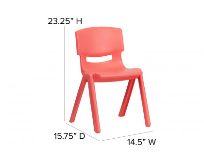 BLNK™ Whitney Plastic Stackable School Chair 2 Pack - Red, 13.25"H Seat